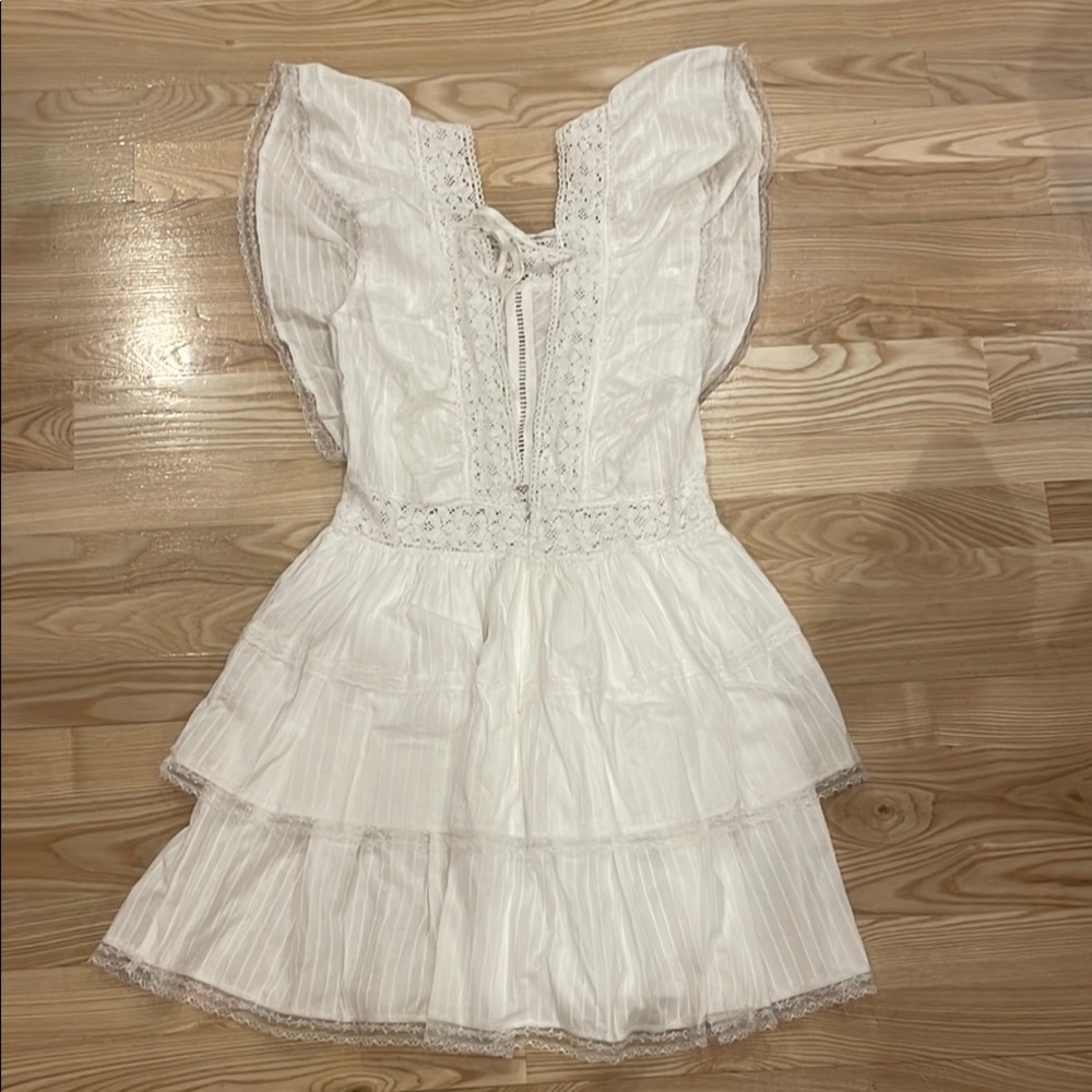 White Lace Ruffle Dress - Picture 4 of 5